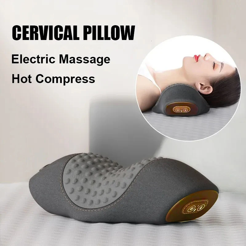 

Electric Massager Cervical Pillow Vibration Massage Neck Traction Relax Sleeping Memory Foam Neck Guard Pillow Back Tractions