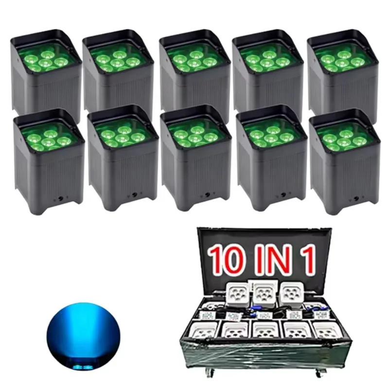 

One piece6*18W Uplights Battery Wireless RGBWA+UV Wedding Party Dj Lights Stage Rechargeable Up Lights Par With Case