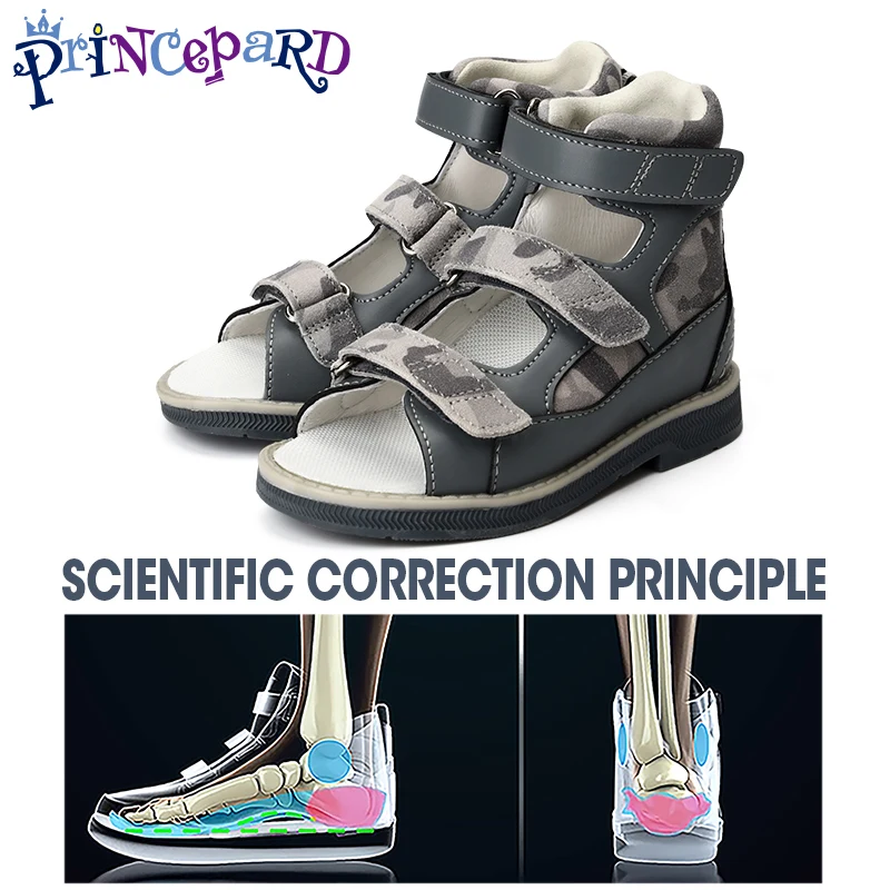 Kids Orthopedic Sandals Princepard Boys Corrective Shoes Children Flatfeet Footwear for Clubfoot Toe Walking Arch Support