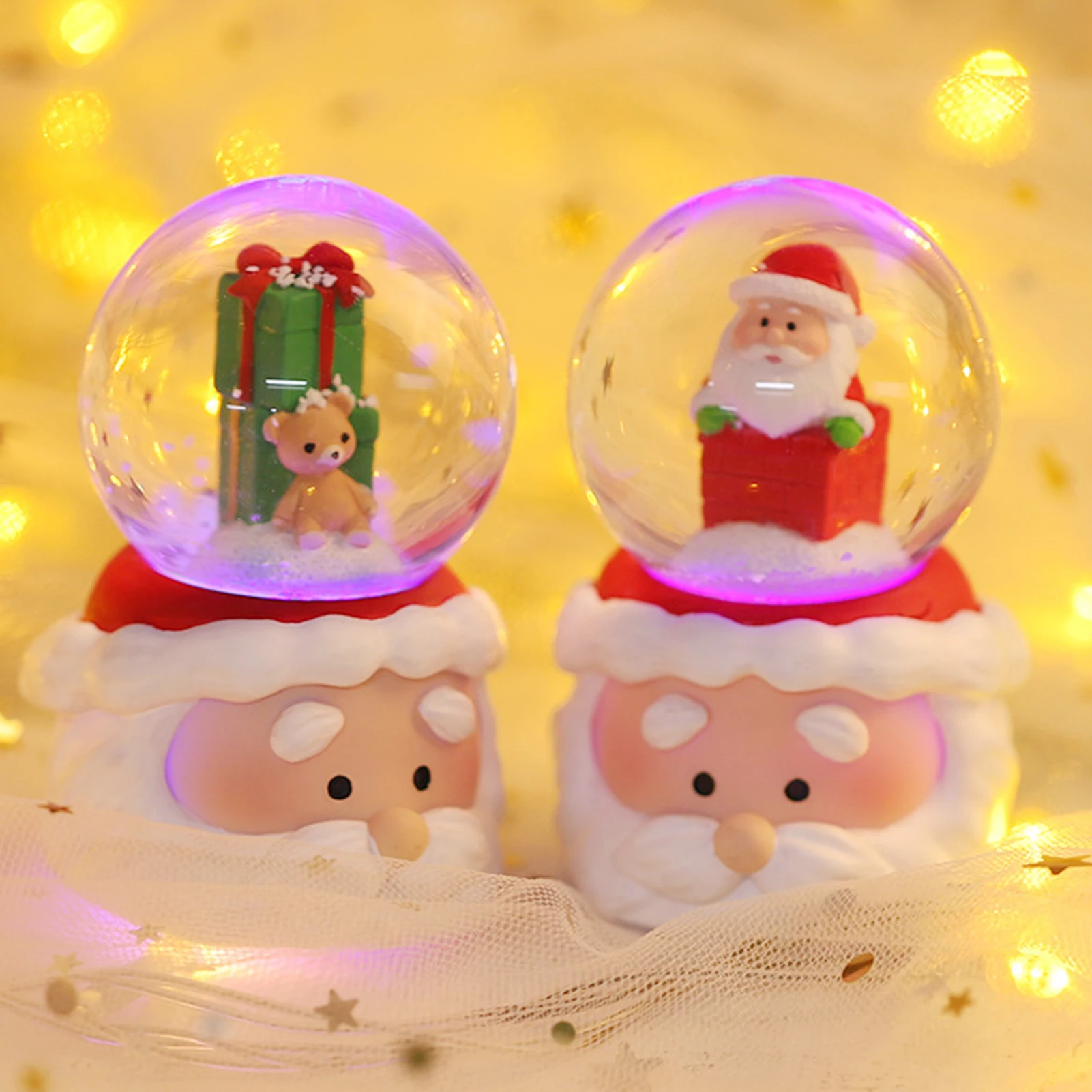 New Christmas Music Box Decorations Christmas Tree Old Man Crystal Ball Blessing Bag Creative Gift Snow Lights Carousel