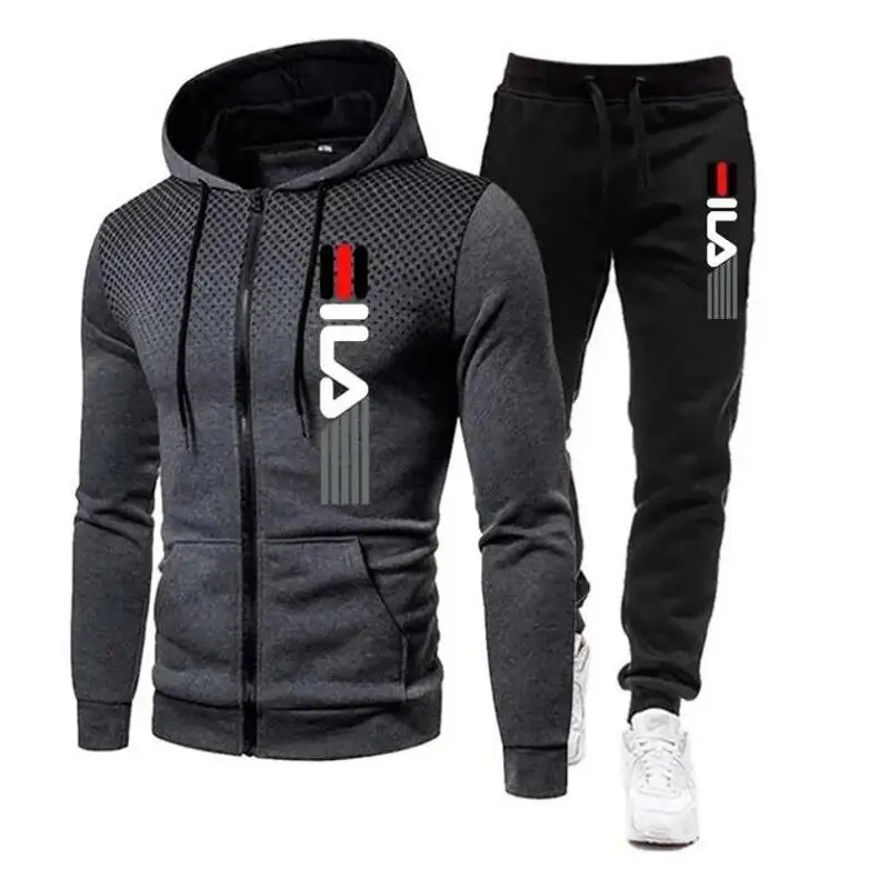 New Fashion Tracksuit For Men Hoodie Fitness Gym Clothing Running Set Sportswear Jogger Men\'S Winter Suit Sports