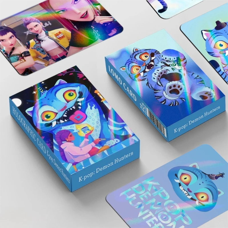 30 pezzi di carte laser LOMO K-POP Demon Hunterss Girl Group Cute Tiger Anime Set da collezione per i fan Carte olografiche Regali