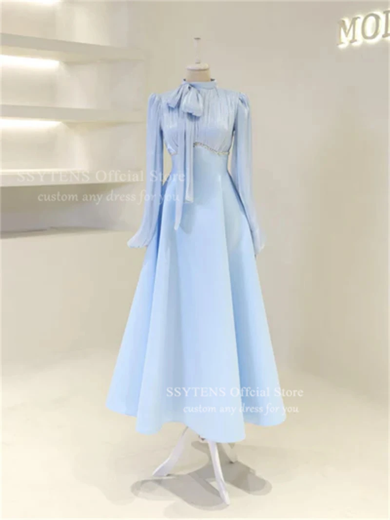 SSYTENS 우아한 A라인 반짝이는 이브닝 드레스 퍼플 정장 파티 가운 여성용 심플 사우디 비즈 웨딩 프롬 가운 맞춤 제작