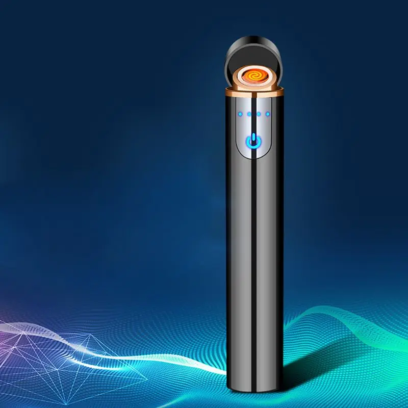 

Mini Metal Flameless Lighter, Windproof, Touch Sensing, USB Charging, Tungsten Wire, Outdoor Holiday Gift, Circular, Hot Selling