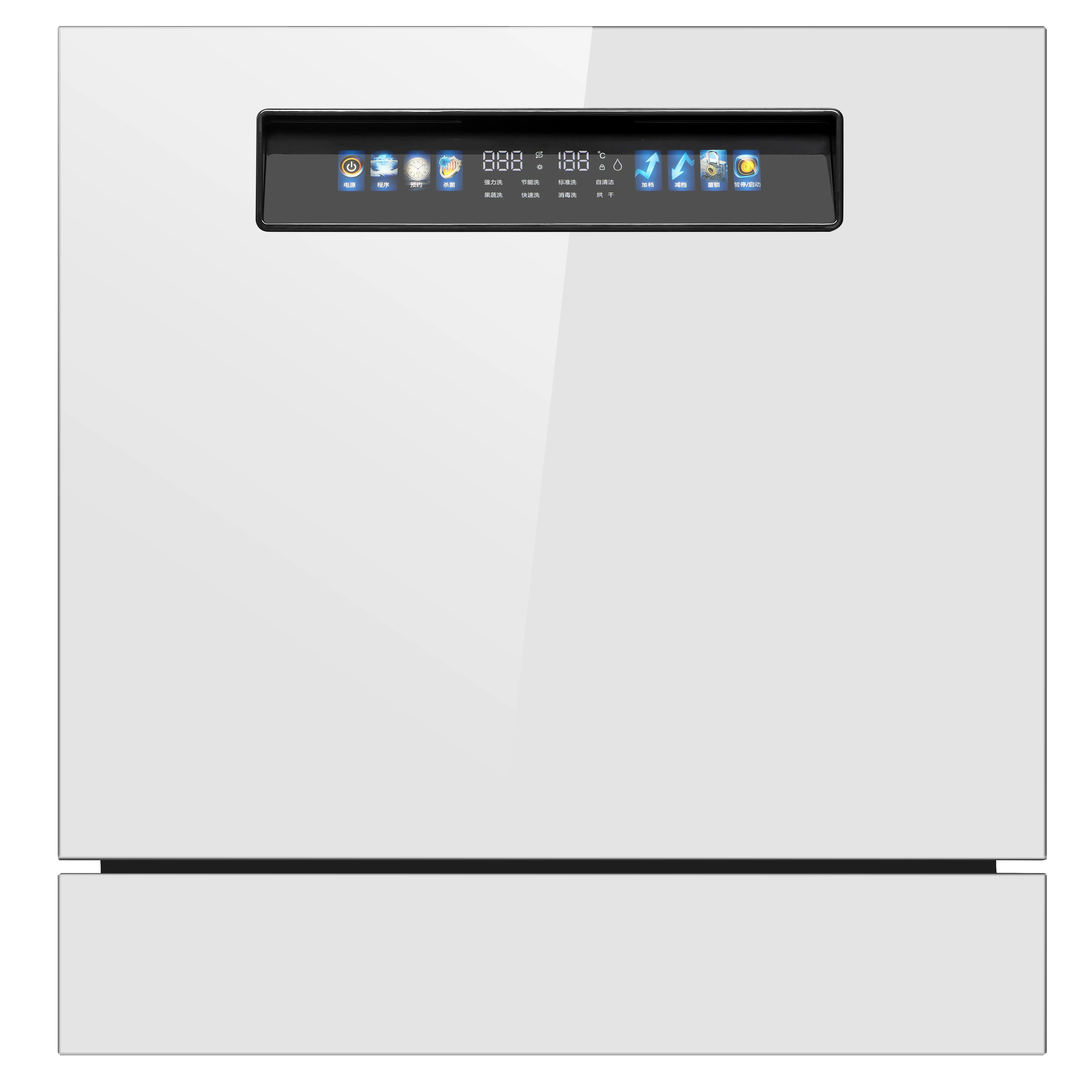 14 Sets Stainless Steel Built-in Dishwasher Kitchen Appliance with PTC Hot Air Drying Automatic Dish Washer