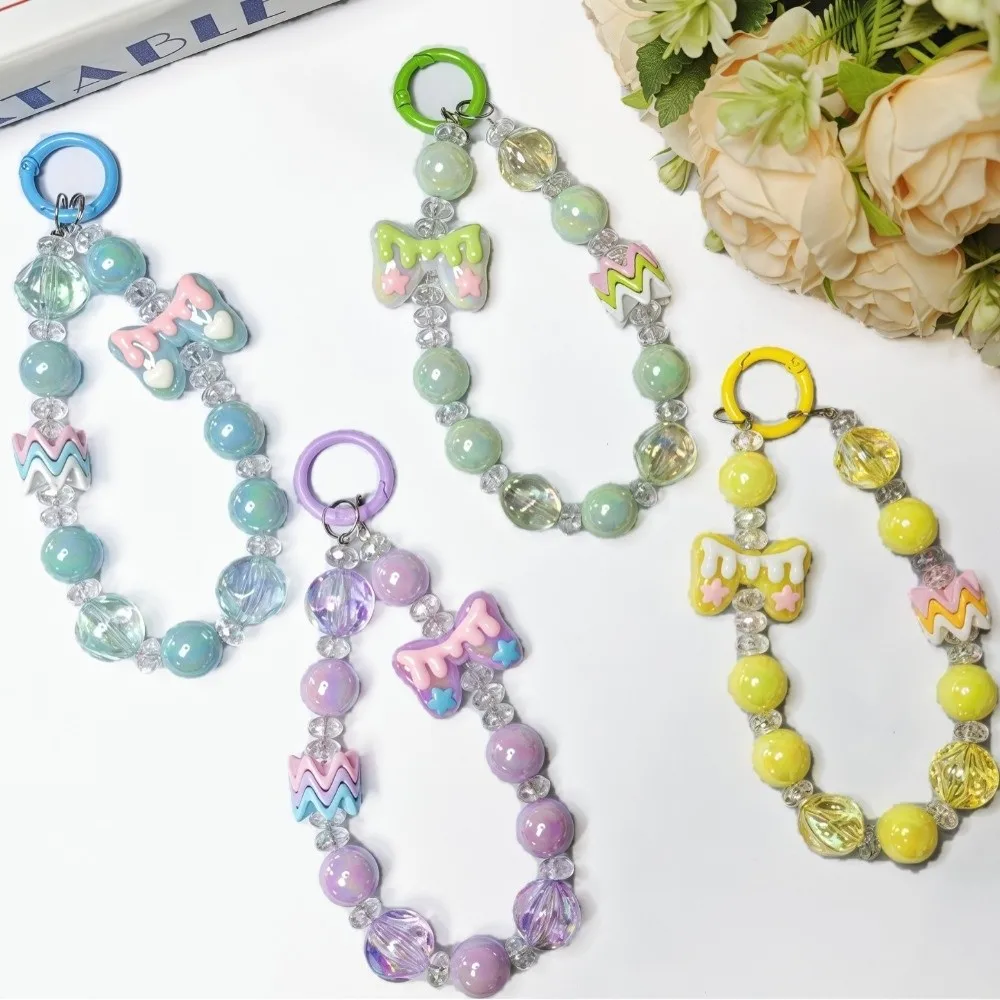 

Kawaii Capyabra Beaded Phone Chain Bow Sweet Bead Phone Pendant Short Cartoon Phone Wrist Strap Mobile Phone