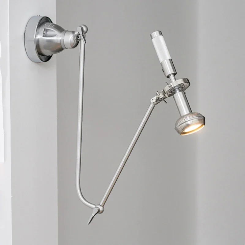 Stylish Long Arm Chrome Metal GU10 Bulb LED Wall Lamps Indoor Art Creative Lustre Lights for Bedroom Home Decoration Chandelier
