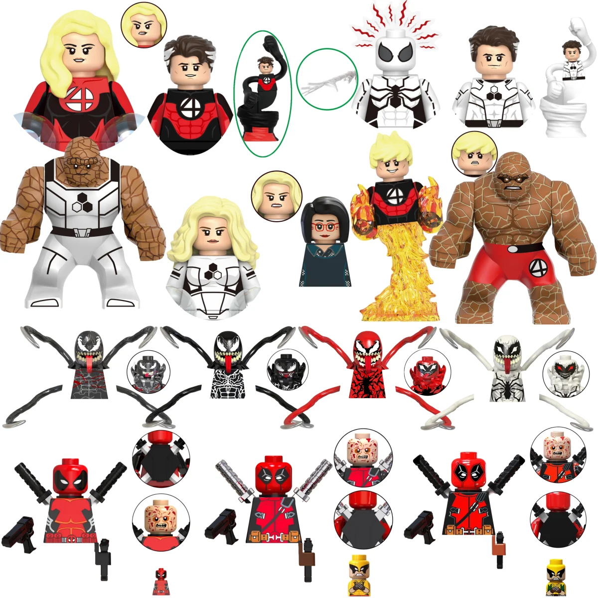 Blind Box Mini Building Blocks TV6203 Figures Big Goblin Spiderman Iron Man Venom Captain Hawk Deadpool Armor Christmas Gift Toy