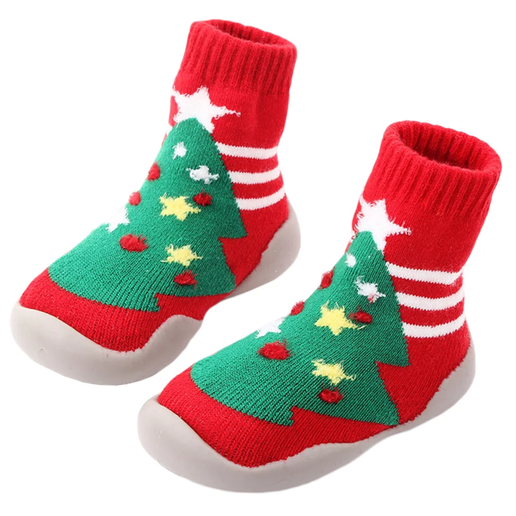 

Baby Toddler Shoes and Socks Girl Woolen Yarn Slippers Boys Accessories Warm Anti-skid Festival Non-slip Kids Fall The Ground