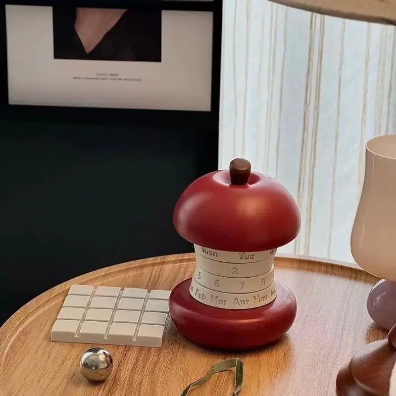 LXAA Calendario perpetuo giratorio Decoración escritorio Calendario clásico atemporal Regalo para hogar