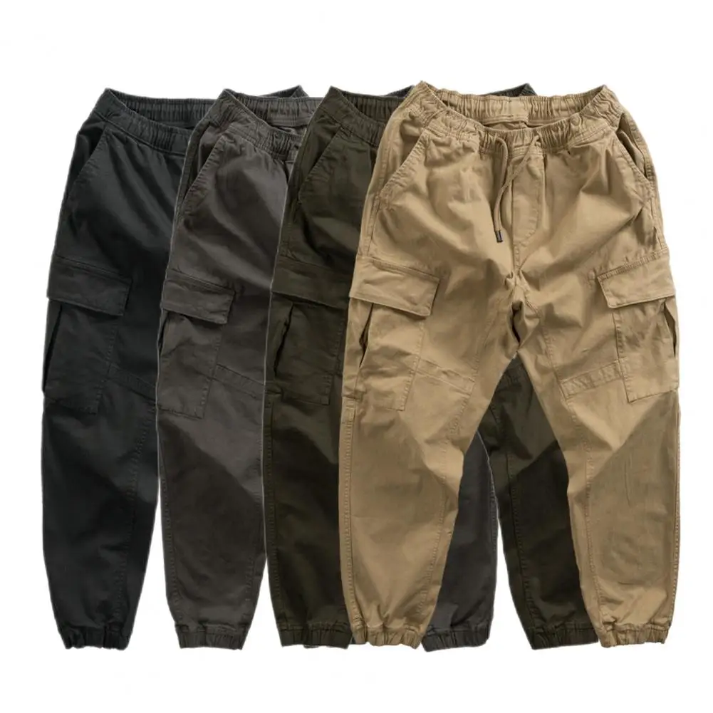 

Drawstring Pants Multiple Pockets Long Lifespan Drawstring Sweatpants Men Outdoor Trendy Cargo Pants Casual Sweatpants