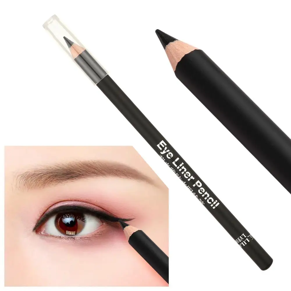 Mode halus tahan lama pensil Eyeliner hitam alat rias tahan air