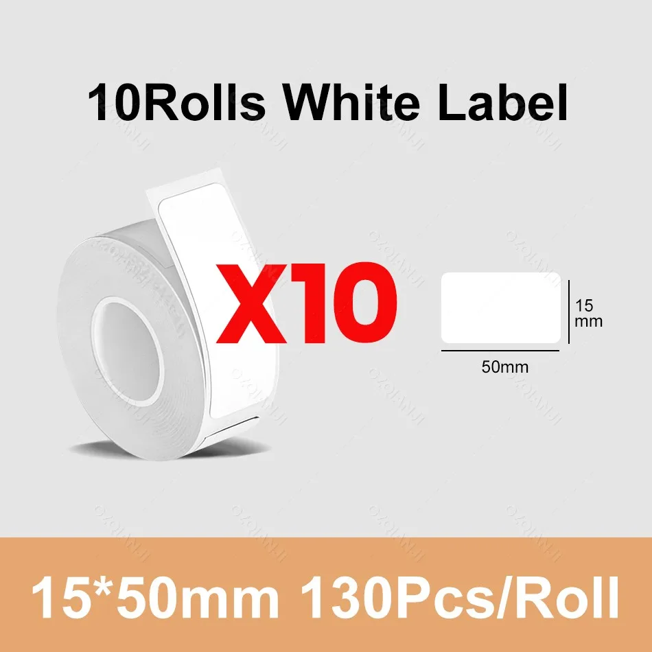 Marklife P15 P12 M1 Witte Thermische Etiket Papierrollen 3/5/10 Pack 12*30mm 14*30mm 15*30mm 15*50mm Stickerpapier - afbeelding 1