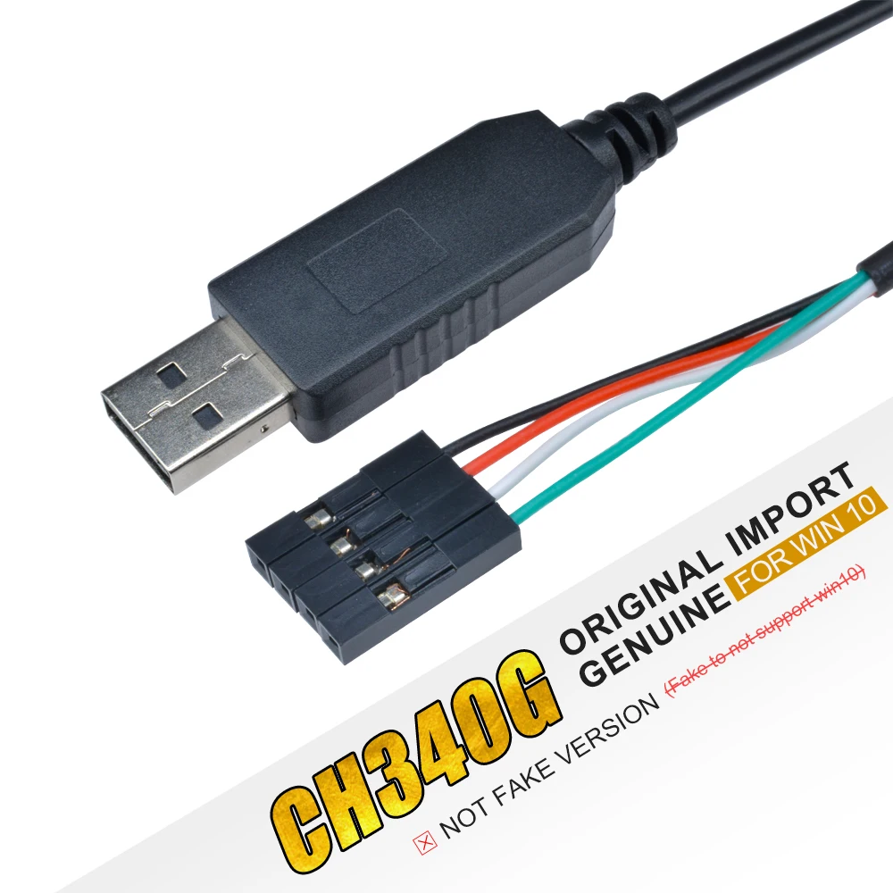 Original 1M CH340G CH340 USB to TTL Serial Download Cable Convert Wire Adapter Compatible Win 7/8/10 for Arduino Raspberry Pi