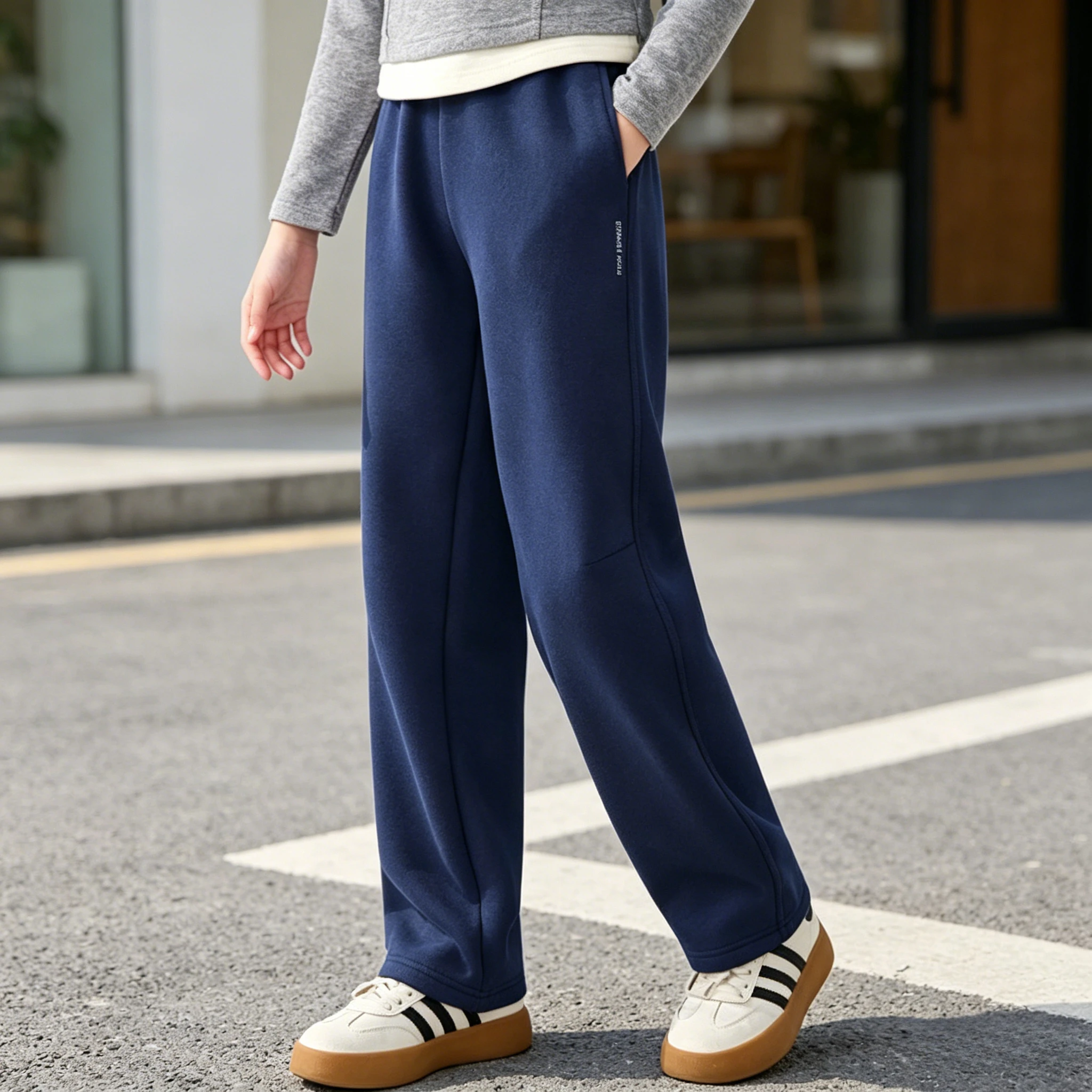 Teen Girls Elastic Waist Sweatpants Kids Comfy Straight Leg Pants Children Casual Trousers for Spring Autumn School Daily Wear