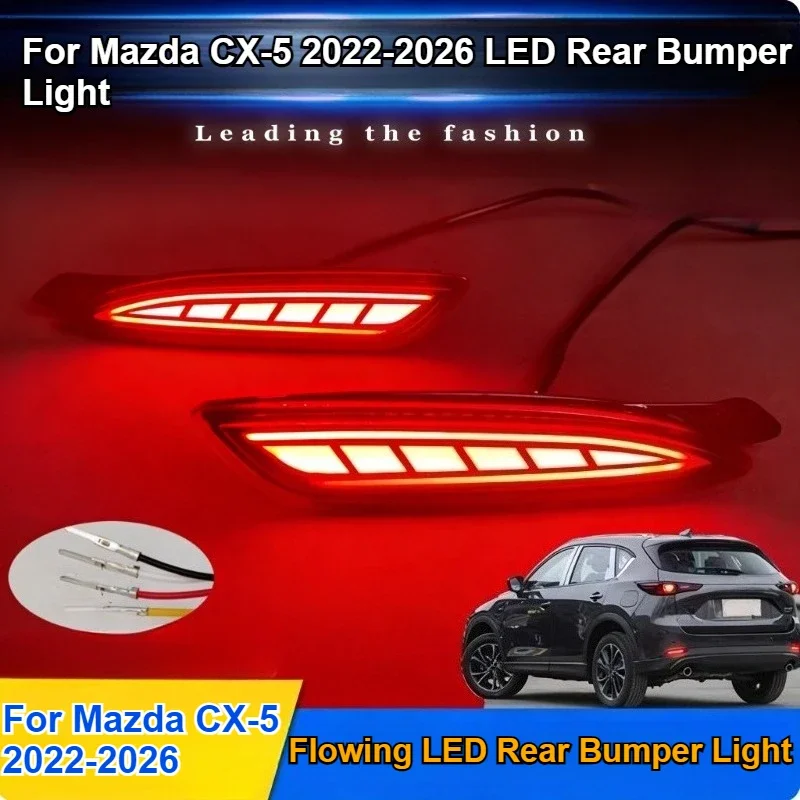 For Mazda CX-5 CX5 2022-2026 Car Rear Bumper Light Reflector Upgrade LED Sequential Turn Signal Driving Brake Lamp Accessories detail image 1