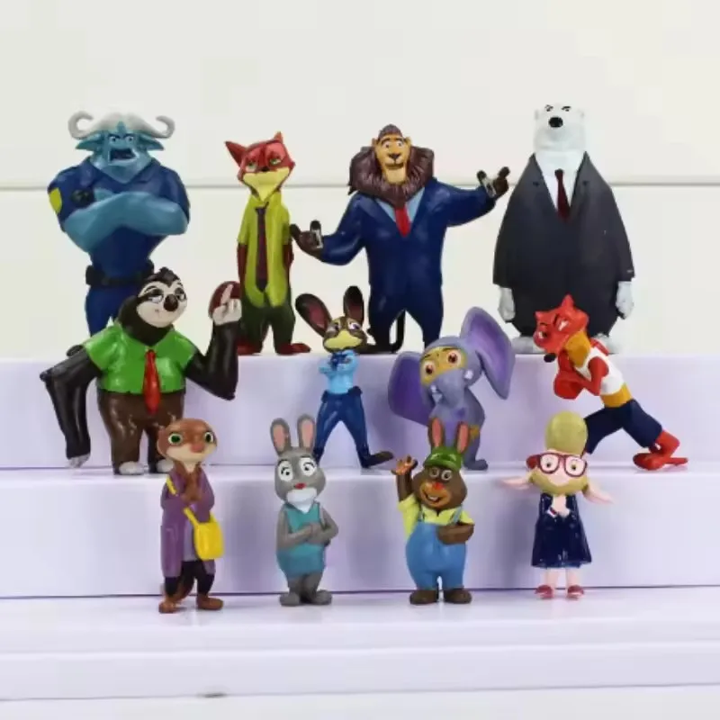 2026 @ @ 12 unids/set Disney Zootopia animales figuras de acción de juguete conejo Judy Hopps Fox Nick Wilde película niños regalo colección figuras