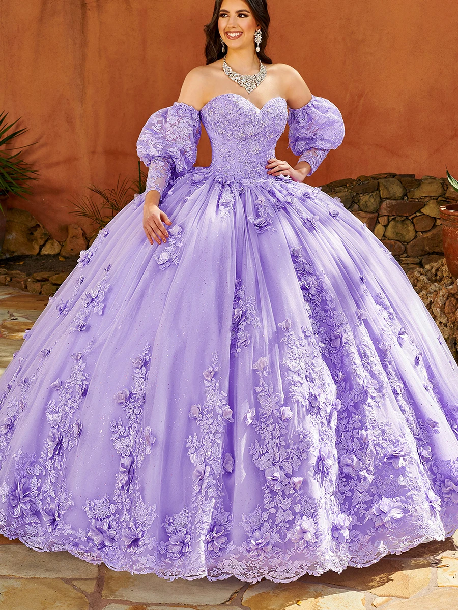 Appliques Quinceanera Dresses Birthday Party Elegant Crystal Sequine Shiny Tulle Evening Prom Dresses for Women 2025 Ball Gown