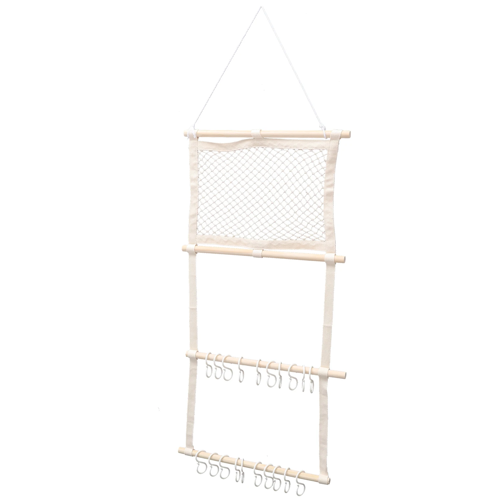 

Bohemian H Braided Hairb Wall ganizer Hanging Rack for Accessories Storage Decorative Wooden Stick Cotton Rope Macrame Clip