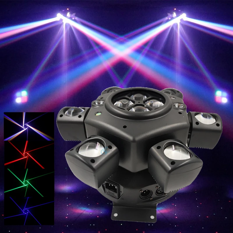 Six Arms Rotating Moving Head Light LED RGBW 150W DJ Party KTV Dance Hall Bar Stage Disco Beam Laser Lights