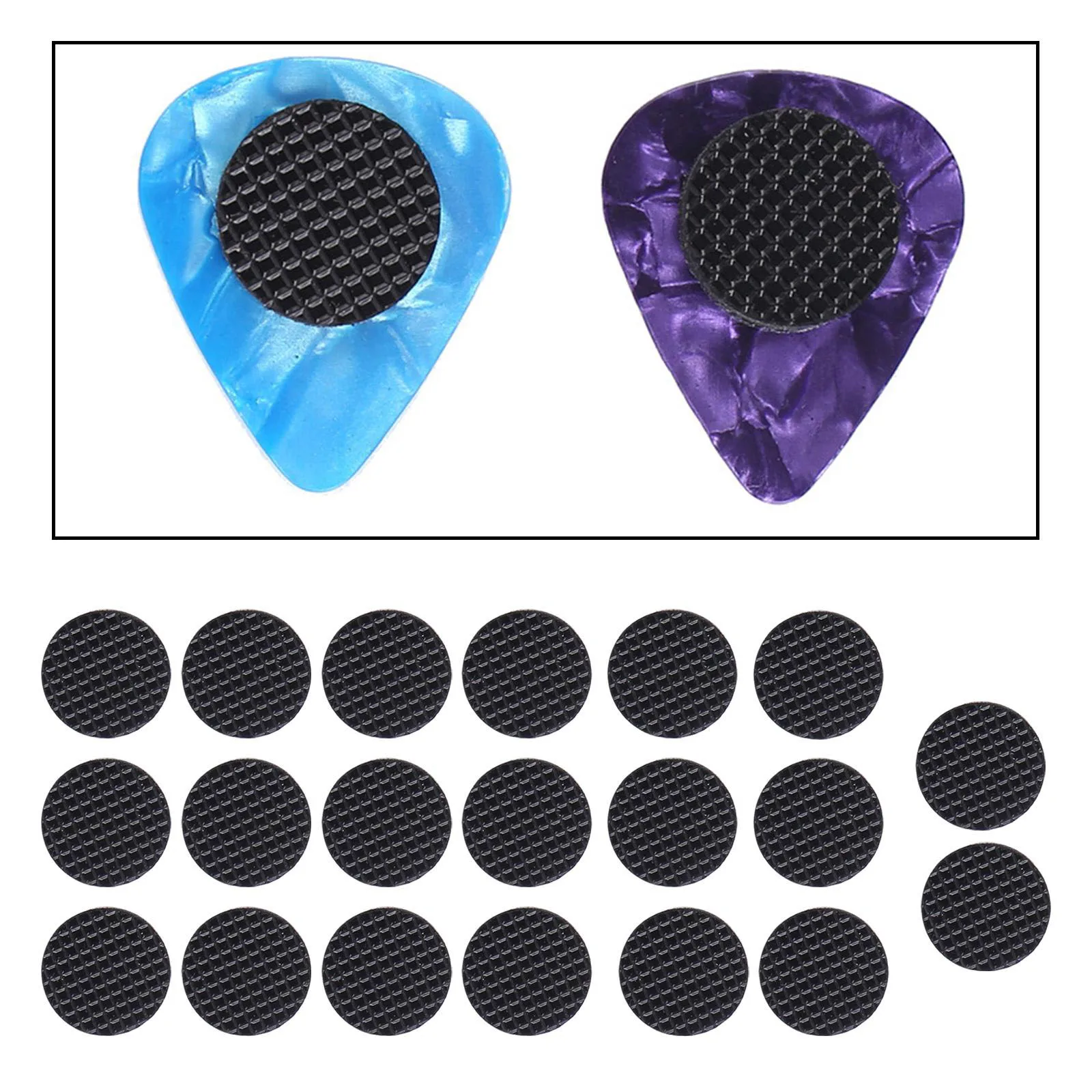 

20-Pack Pro Guitar Pick Grips - Sweatproof Silicone Sleeves W/cross-Hatch Texture, Anti-Drop Design for Metal/shred Performances