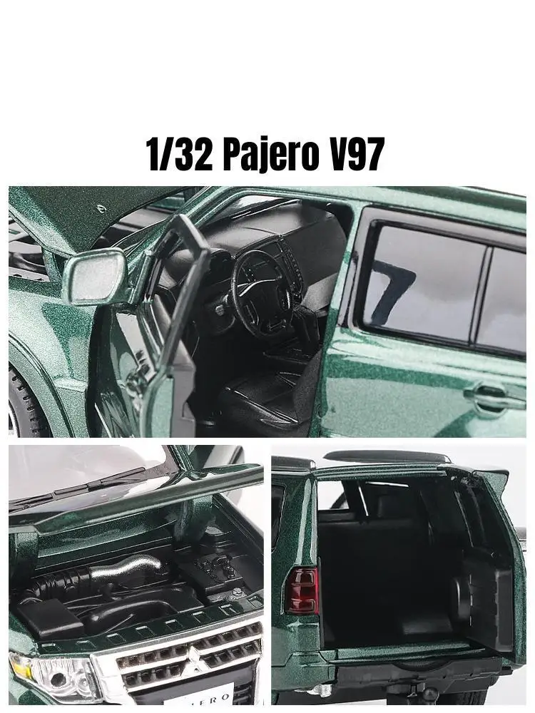 1/32 Mitsubishi Pajero SUV спортивный миниатюрный литой под давлением игрушечный автомобиль из сплава модель автомобиля звук и свет коллекция подарок для детей мальчиков