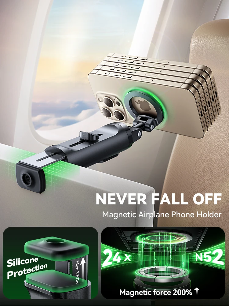 Joyroom Airplane Phone Holder / Magnetic Selfie Stick for iPhone - Universal Mount ZS509 4