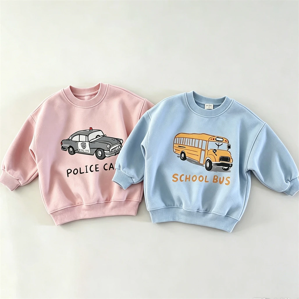 Rosa, blau, beige Sweatshirts für Jungen und Mädchen, neues Design, dünner bedruckter Kapuzenpullover, Oberbekleidung, Frühlings- und Herbstkleidung für 1–6 Jahre – Detail 1