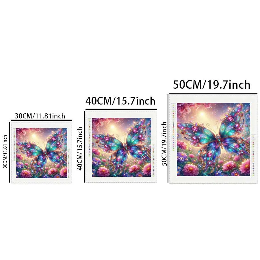 1 piece 5D DIY flocking cloth, special drill, diamond painting kit, butterfly, flower, pattern mosaic, diamond art view 2