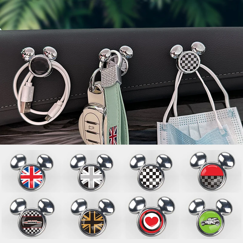 Car Metal Hook Decorative Storage Clip Sticker For BMW MINI Cooper S F54 F55 F56 F57 F60 R55 R56 R60 R61 Car Styling Accessories