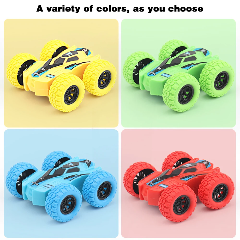 Mini Double-side Inertial Car Stunt 360° Flip Childs Puzzle Toy Car Indoor Outdoor Power Climbing Car Anti-fall Off-road Vehicl