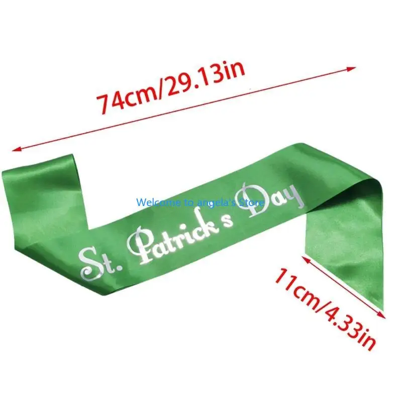 X4YC Patricks Day Green Sash Strap Bow Band Band Bopper Irish Hair Hoop Costume Accessory Party Supplies