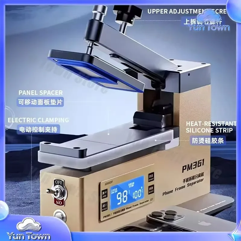 PM361 Electric Mid-Frame Disassembler for Mobile Phone Repair with Rear Cover Separator Top Bottom Heating Screen Removal