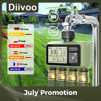 Diivoo Garden Water Timer 4 Zone Programmable Automatic Irrigation Timer with Rain Delay Manual/Auto Mode Watering for Lawn Yard