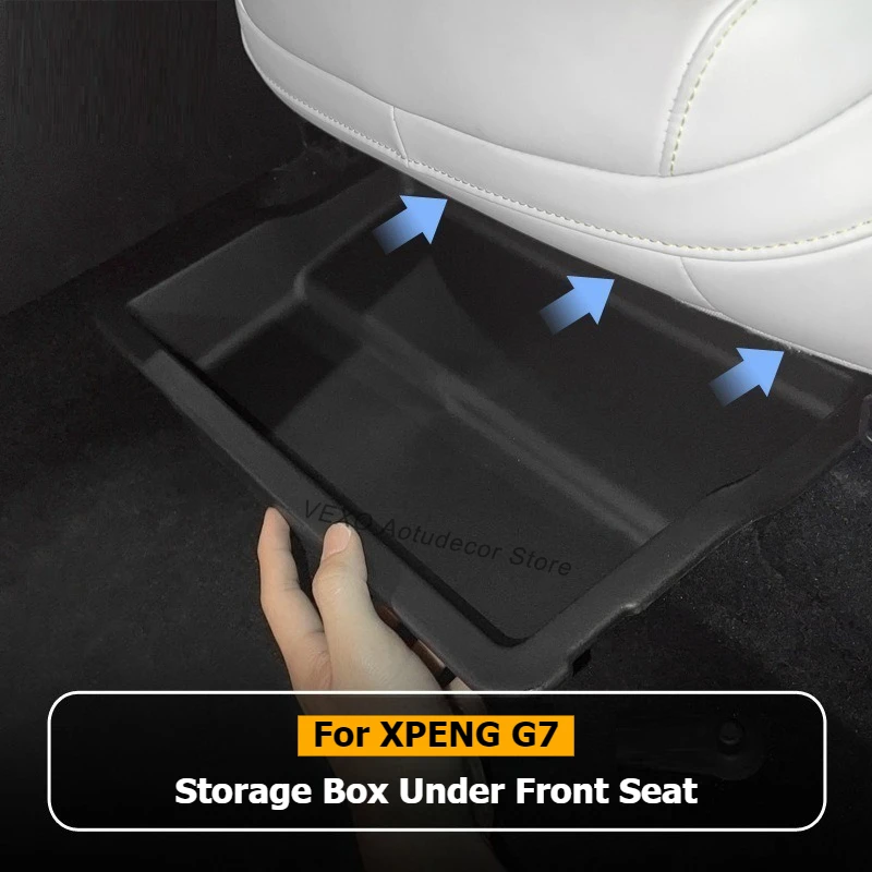 For Xpeng G6 2025 Car Under Seat Storage Box Organizer Front Passenger Lower Consoles Storage Box Drawer Tiyding Organizer Case