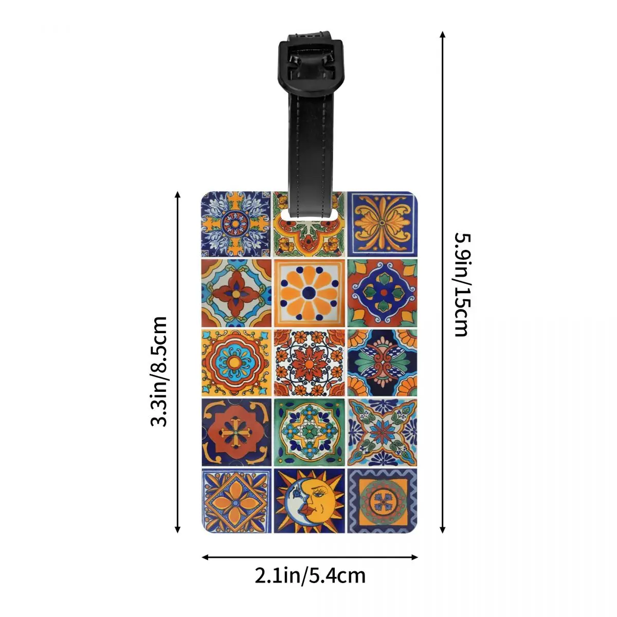 Mexican Talavera Tiles Luggage Tag Custom Baggage Tags Privacy Cover Name ID Card