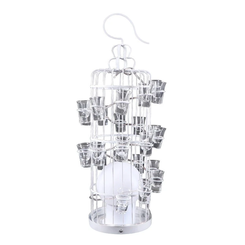 

Bar luminous cocktail rack led bullet glass foreign wine champagne one cup holder ktv birdcage white cup holder