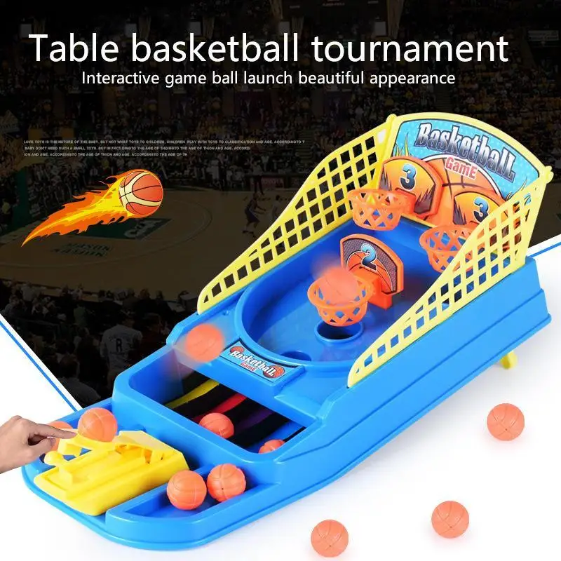 Attività sportive rimbalzanti interattive per interni Home Office Mini gioco di basket da tavolo giocattolo per bambini