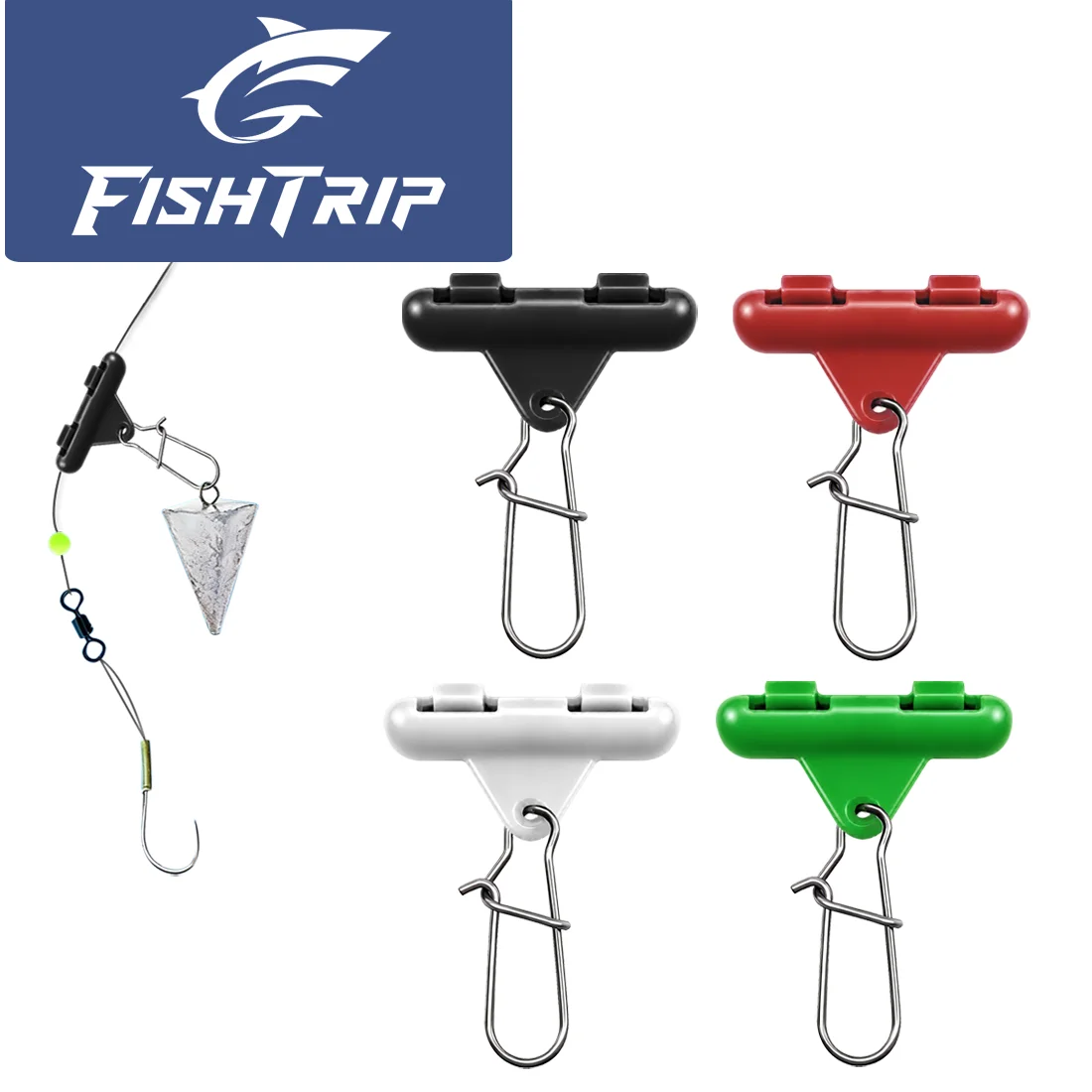 FishTrip Sinker Sliders für Angelvorrichtungen, 25-100 Stück, Hochleistungs-Clip-On Sinker Slider mit Duo-Lock-Schnallen für Angelgewichte