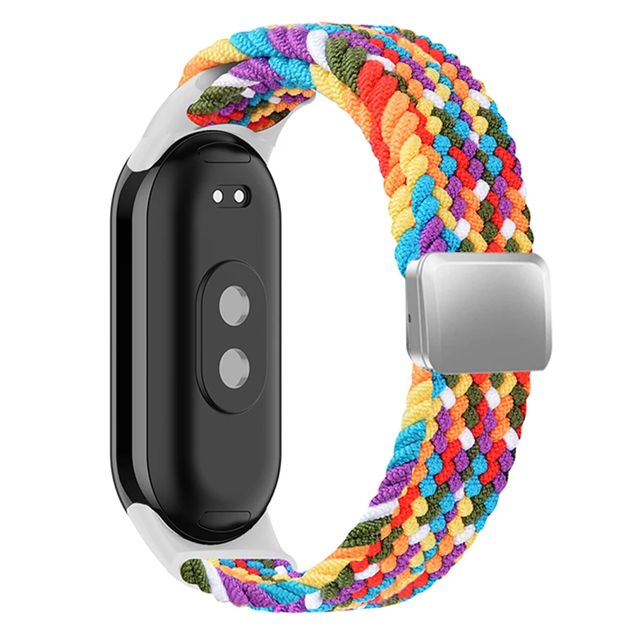 Elastische Nylon Gevlochten Band Voor Mi Band 8 9 10 Armband Magnetische Gesp Horlogeband Voor Xiaomi Mi Band 9 10 Correa Polsband
