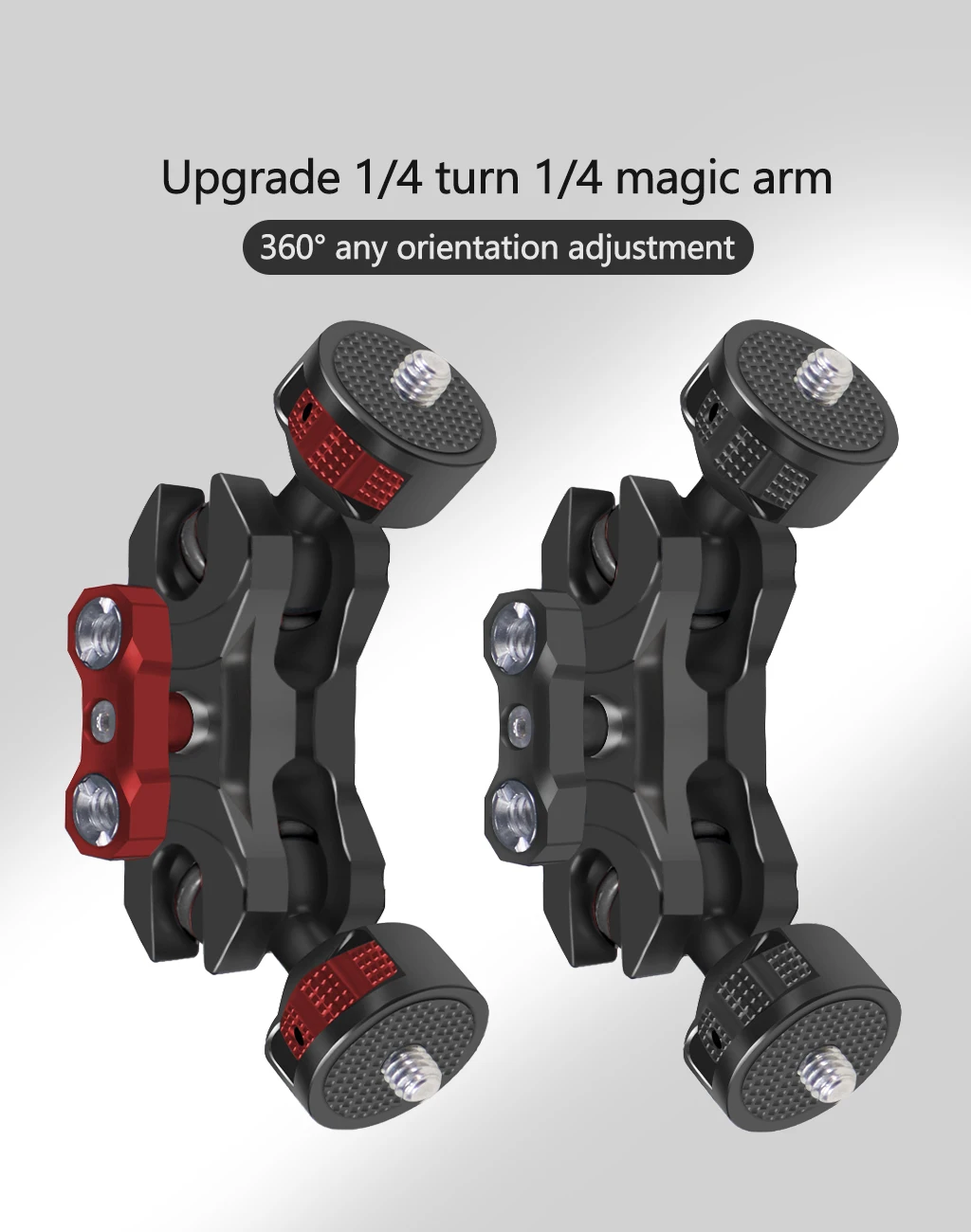Neuer, verbesserter, universell einstellbarer Doppelkugelkopf 1/4 bis 3/8 Zoll, magischer Arm, Monitorhalterung, Zubehör für DSLR-Kamera-Käfige, unterstützt 5 kg – Detail 39