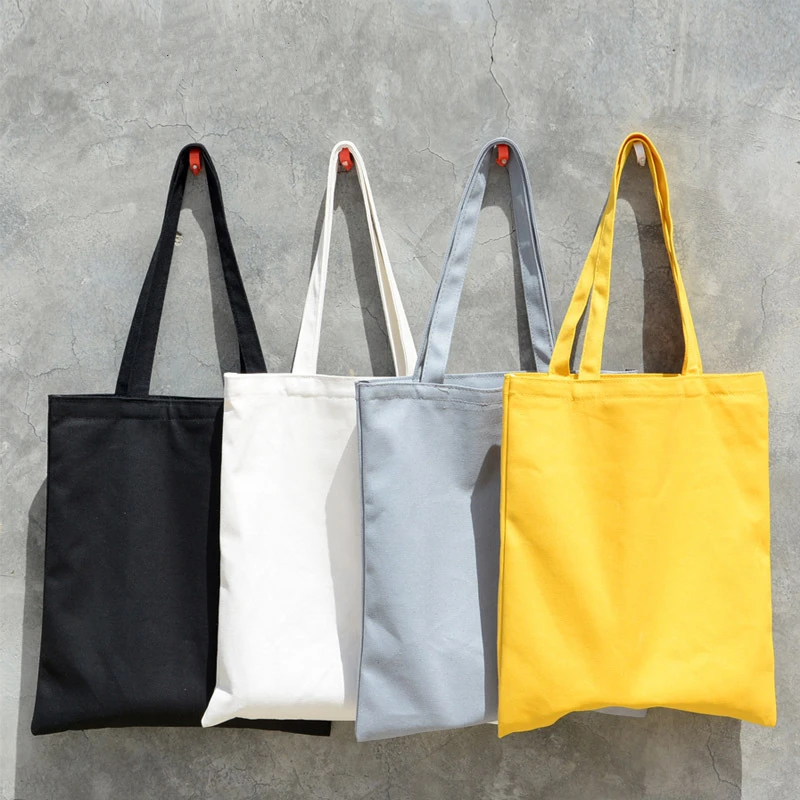 Large Capacity Canvas Bags Carrying Shopper Youthful Personality Shoulder Bags Colors Shopping Groceries Storage Pouch