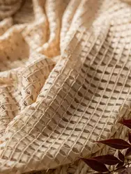 Japanese cotton and linen inset style hollowed out light luxury balcony, bedroom, window screen