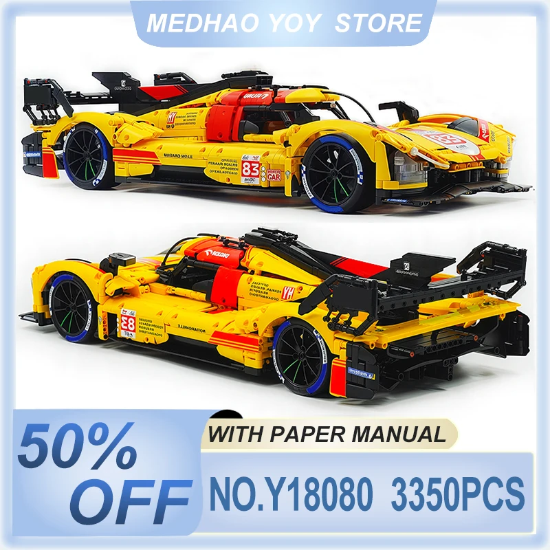 

High-end Y18080 MOC Technical RC 499P Speed Sports Vehicle Building Block Model Racing Brick Puzzle DIY Toys Boy Christmas Gifts