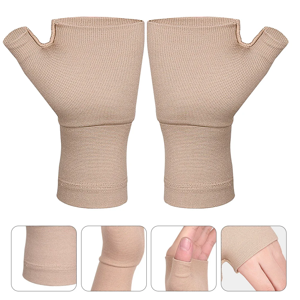 

Pressure Wrist Sleeves Fingerless Gloves Sports Spandex 20% Compression Brace Man for Men