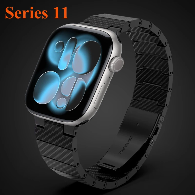 Luxuriöses Kohlefaserarmband für Apple Watch Band Ultra 3 2 49 mm 45 mm 41 Armband für iWatch Serie 11 10 46 mm 42 mm 9 SE 3 40 44 mm