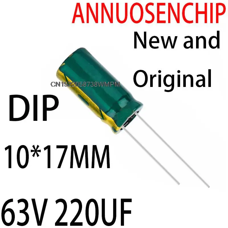 50PCS New andOriginal High frequency CAP 105C low-impedance electrolytic CAP Capacity: 220uf 63v volume: 10 * 17mm DIP 63V 220UF