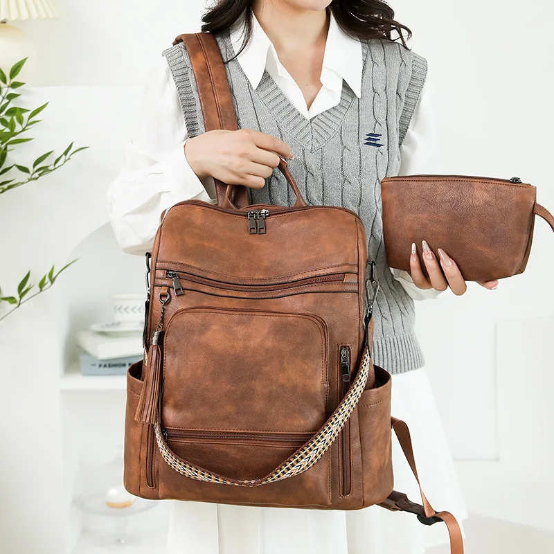 

Женский рюкзак большой емкости из искусственной кожи в стиле ретро, деловой рюкзак, компьютерный рюкзак, детские рюкзаки для мальчиков, школьные сумки, дорожная сумка Рюкзак