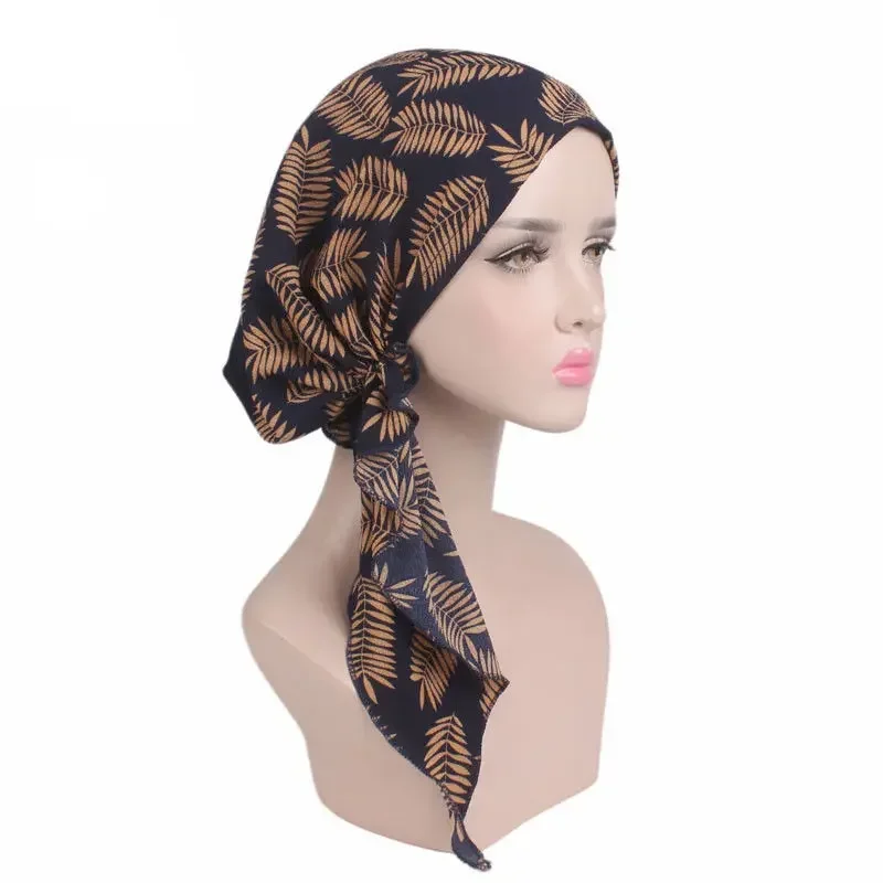 Women Stretch Bonnet Muslim Turban Hats Beanie Skullies Headscarf Wrap Chemo Lady Bandana Caps Underscarf Islamic Hair Loss Cap