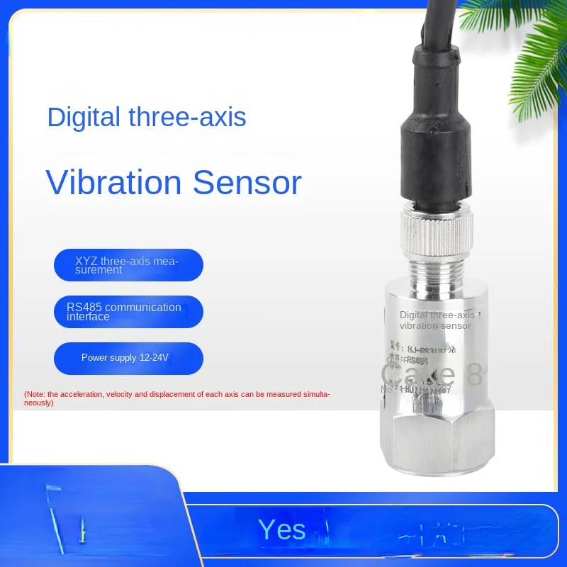 Digital three-axis vibration sensor RS485 communication can measure acceleration, velocity, and displacement